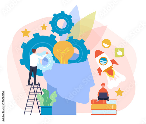 Business development education concept. Vector flat cartoon graphic design illustration
