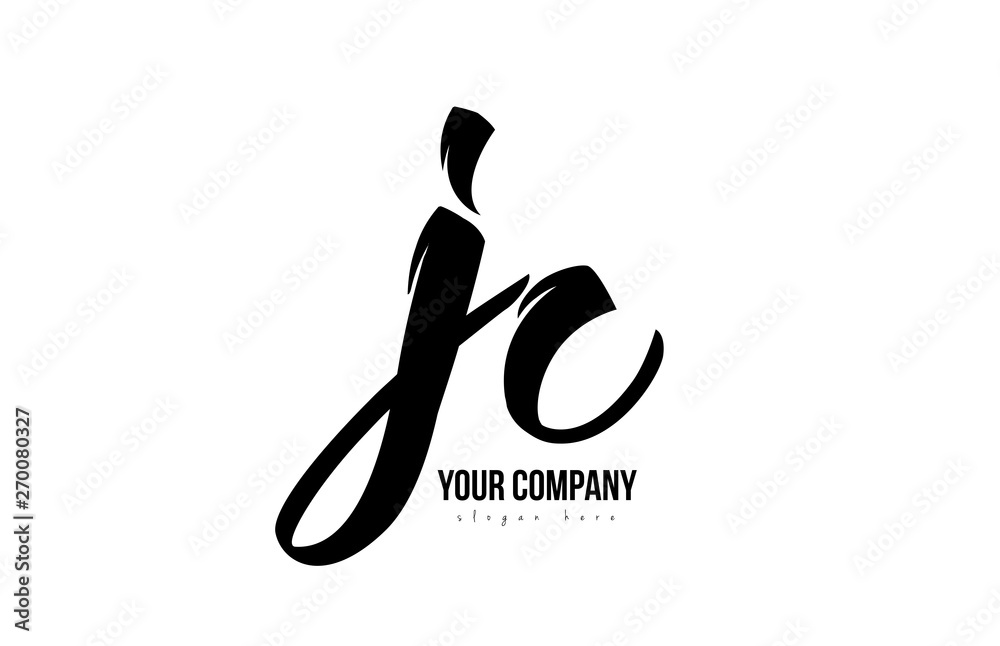 black and white jc j c alphabet letter combination logo icon design black and white jc j c alphabet letter combination logo icon design