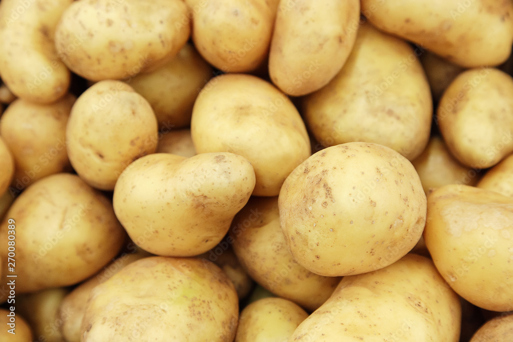 Raw potatoes closeup group Raw potatoes closeup group