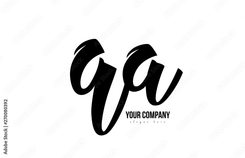 black and white qa q a alphabet letter combination logo icon design black and white qa q a alphabet letter combination logo icon design