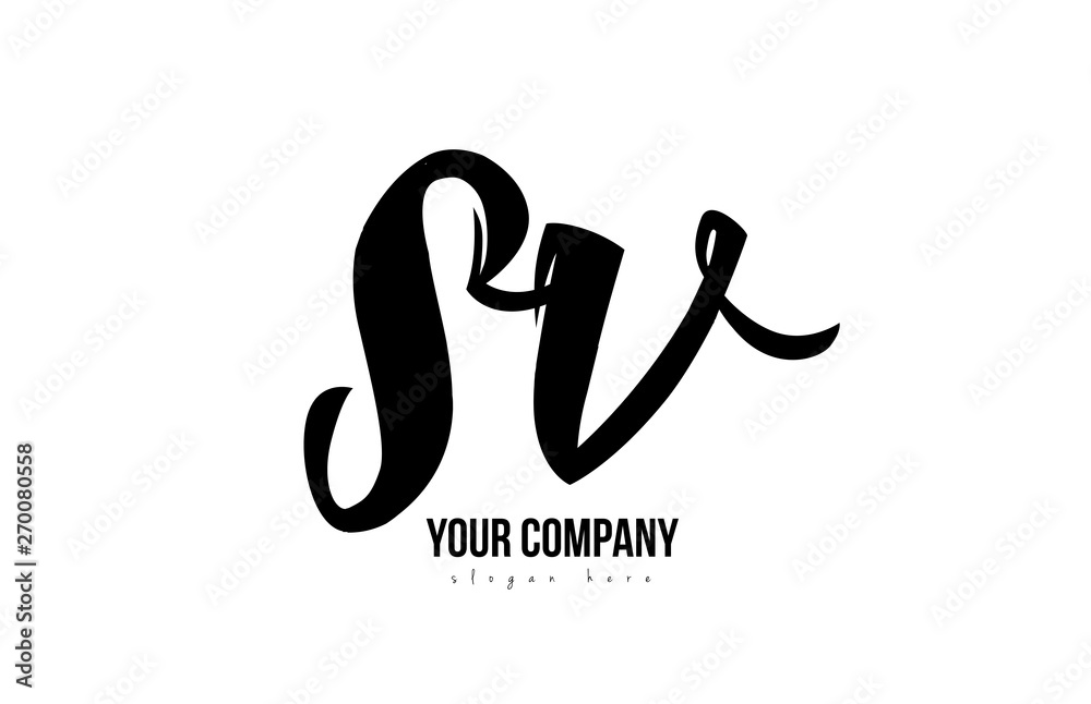 black and white sv s v alphabet letter combination logo icon design black and white sv s v alphabet letter combination logo icon design