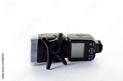 The camera flash is isolated on a white background