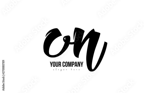 black and white on o n alphabet letter combination logo icon design