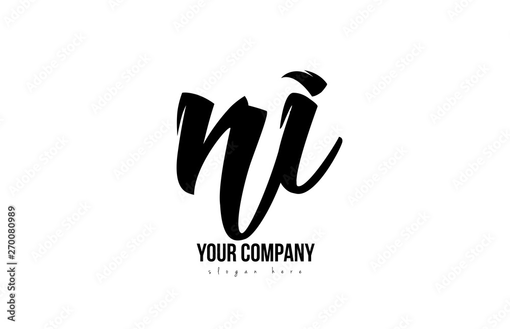 black and white ni n i alphabet letter combination logo icon design black and white ni n i alphabet letter combination logo icon design
