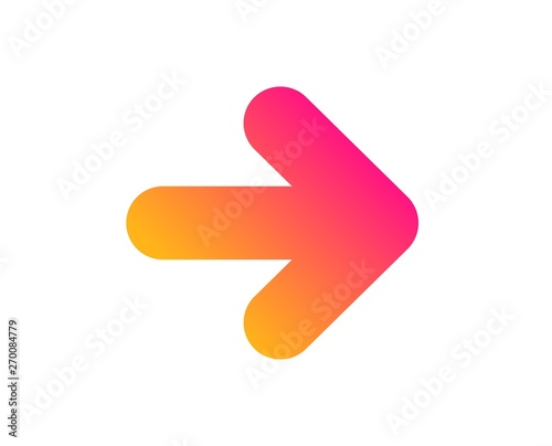 Next arrow icon. Forward Arrowhead symbol. Navigation pointer sign. Classic flat style. Gradient next icon. Vector