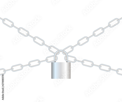Realistic closed padlock for protection privacy isolated on background. Vector stock illustration.