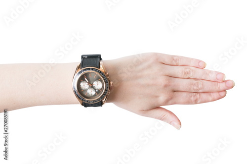 Female hand with the wrist watch
