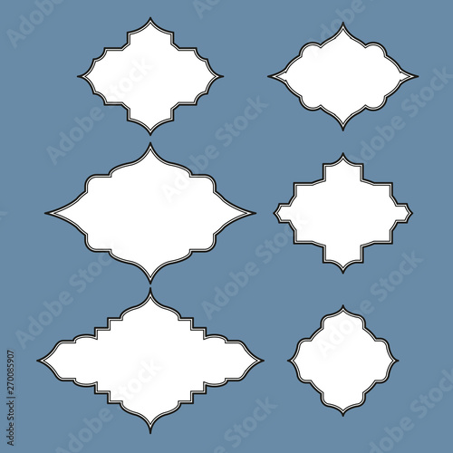 Set of decorative frames. Simple flat vector illustration.