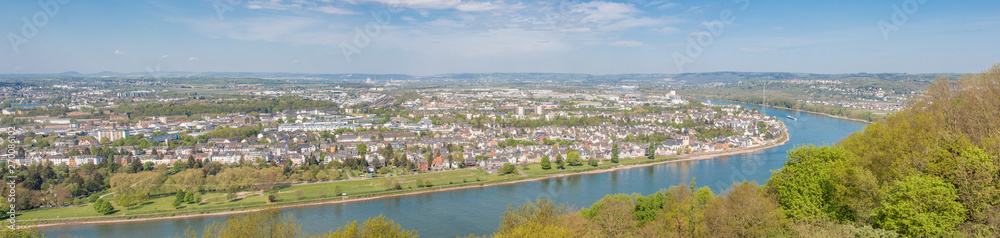 Koblenz Panorama from Festung Ehrenbreitstein (fortress of honor / Festung Ehrenbreitstein Rhineland Palatinate Germany 