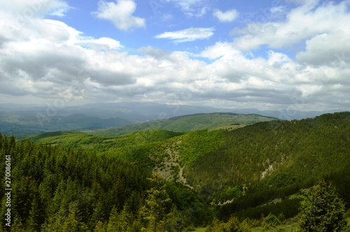 landscape of hills and mountains