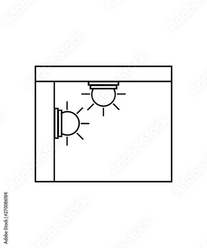 Luminaire suitable for wall or ceiling mounting sign. lamp on the ceiling and on the wall sign.