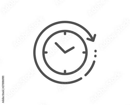 Time change line icon. Clock sign. Watch symbol. Quality design element. Linear style time change icon. Editable stroke. Vector