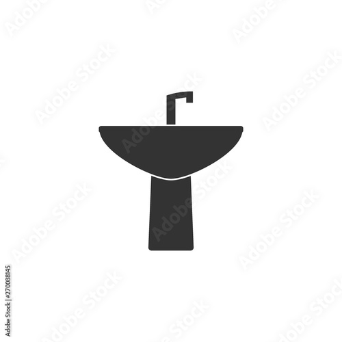 Wash basin icon. Vector illustration, flat design.