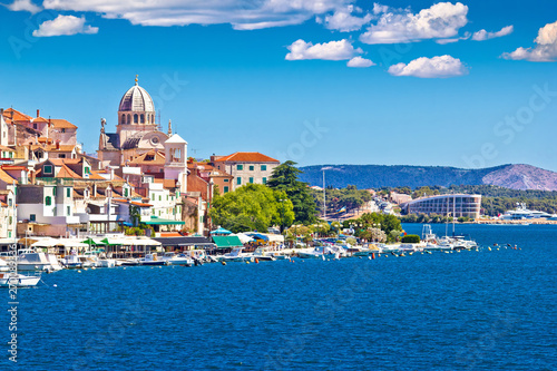Old Sibenik historic waterfront and UNESCO cathedral view photo