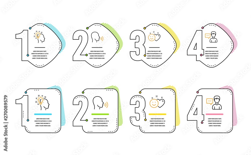 Human sing, Smile and Idea icons simple set. Person talk sign. Talk, Social media like, Creative designer. Communication message. People set. Infographic timeline. Line human sing icon. Vector Human sing, Smile and Idea icons simple set. Person talk sign. Talk, Social media like, Creative designer. Communication message. People set. Infographic timeline. Line human sing icon. Vector