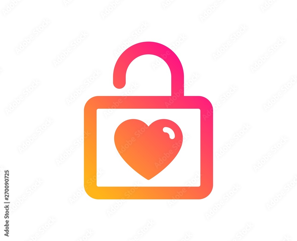 Locker with Heart icon. Love symbol. Valentines day or Wedding sign. Classic flat style. Gradient wedding locker icon. Vector Locker with Heart icon. Love symbol. Valentines day or Wedding sign. Classic flat style. Gradient wedding locker icon. Vector
