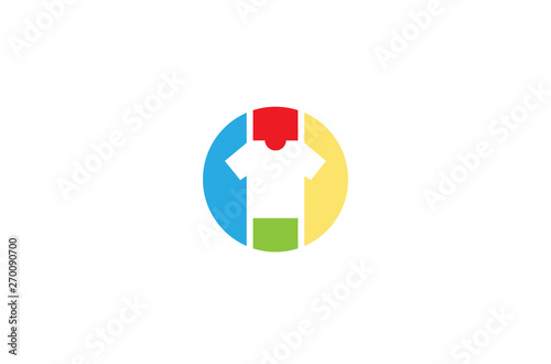 Creative Colorful circular colorful tshirt Logo Design Symbol Vector Illustration