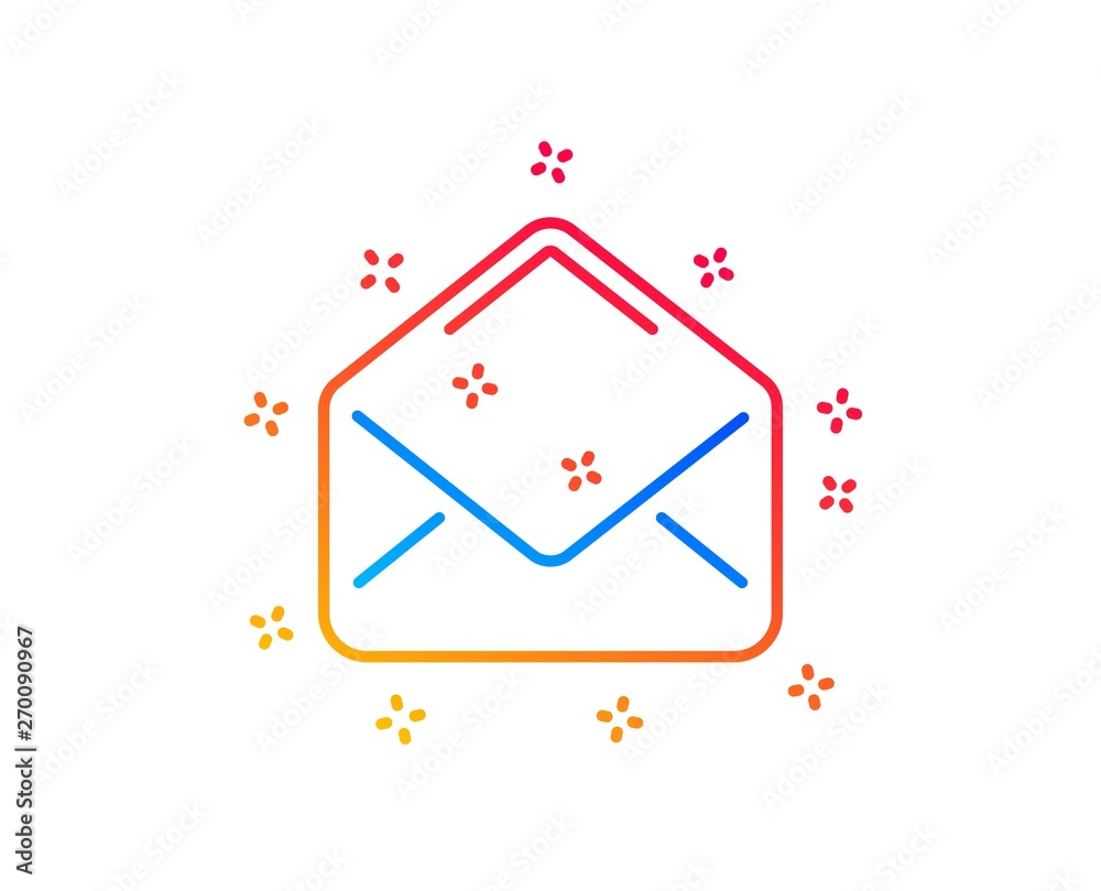 Mail line icon. Message correspondence sign. E-mail symbol. Gradient design elements. Linear mail icon. Random shapes. Vector Mail line icon. Message correspondence sign. E-mail symbol. Gradient design elements. Linear mail icon. Random shapes. Vector