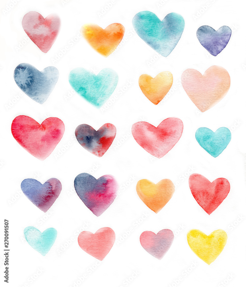 watercolor blurred romantic heart illustration 