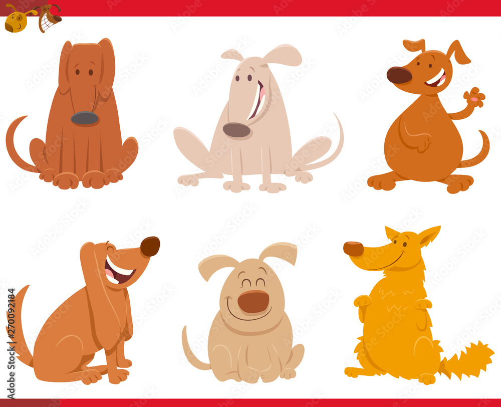 Naklejka premium dogs or puppies cartoon animals set