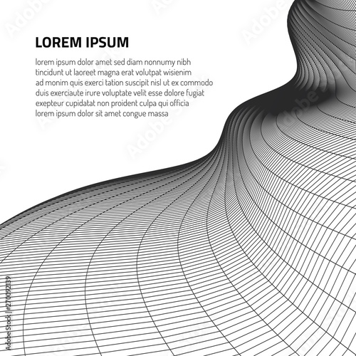 Abstract volumetric figures. Forms from wire cages and lines.