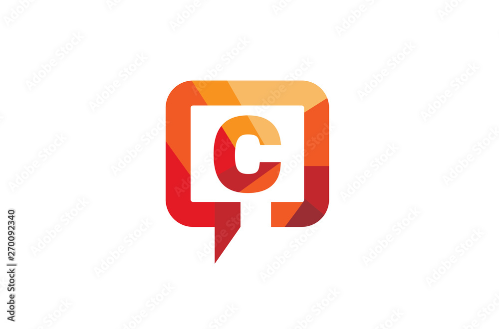 Creative C Letter Talk Bubble Logo Design Symbol Vector Illustration Creative C Letter Talk Bubble Logo Design Symbol Vector Illustration