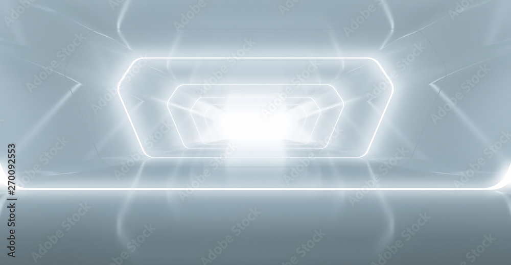 Futuristic tunnel with light, Spaceship corridor. interior view. Future background, business, sci-fi or science concept. 3d rendering Futuristic tunnel with light, Spaceship corridor. interior view. Future background, business, sci-fi or science concept. 3d rendering