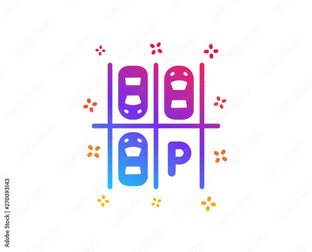 Parking place icon. Car park sign. Transport symbol. Dynamic shapes. Gradient design parking place icon. Classic style. Vector Parking place icon. Car park sign. Transport symbol. Dynamic shapes. Gradient design parking place icon. Classic style. Vector