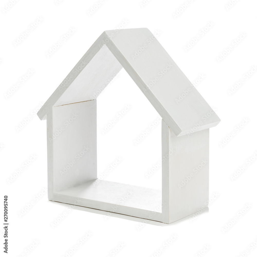 Simple white house isolated on white background - Real Estate Concept Simple white house isolated on white background - Real Estate Concept