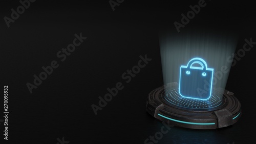 Wallpaper Mural 3d hologram symbol of bag icon render Torontodigital.ca