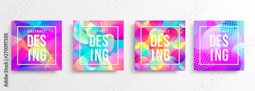Abstract colorful background template design set