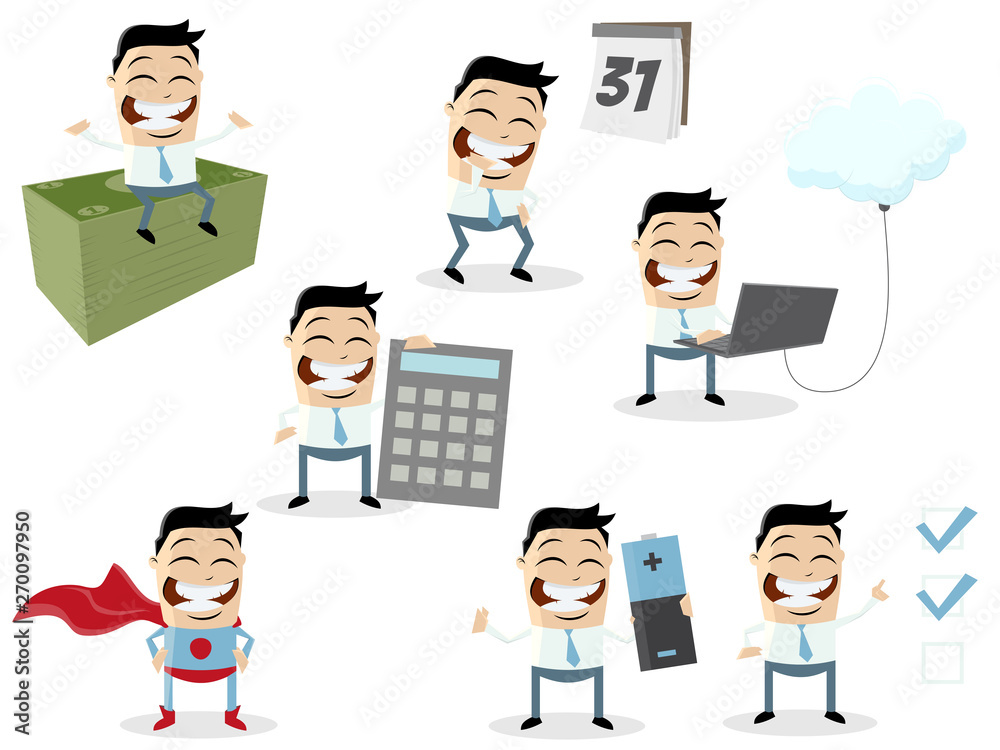 funny cartoon collection of an asian businessman in various situations funny cartoon collection of an asian businessman in various situations