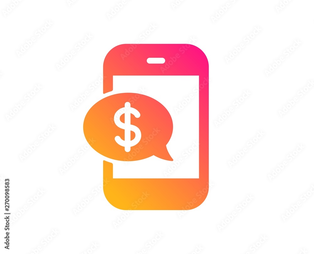 Pay by phone icon. Mobile payment sign. Finance symbol. Classic flat style. Gradient phone payment icon. Vector Pay by phone icon. Mobile payment sign. Finance symbol. Classic flat style. Gradient phone payment icon. Vector