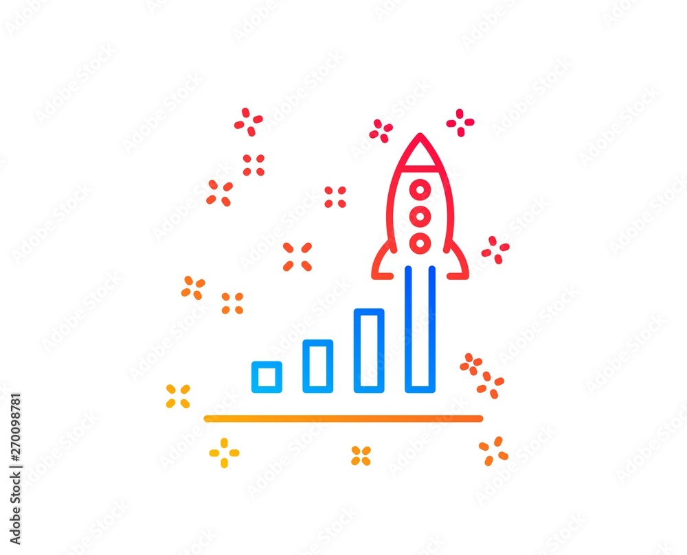 Development plan line icon. Launch Startup business sign. Innovation symbol. Gradient design elements. Linear development plan icon. Random shapes. Vector Development plan line icon. Launch Startup business sign. Innovation symbol. Gradient design elements. Linear development plan icon. Random shapes. Vector