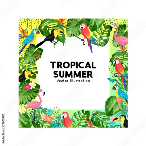 Tropical Jungle Background Border Design
