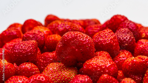 just fresh red strawberries without green leaves