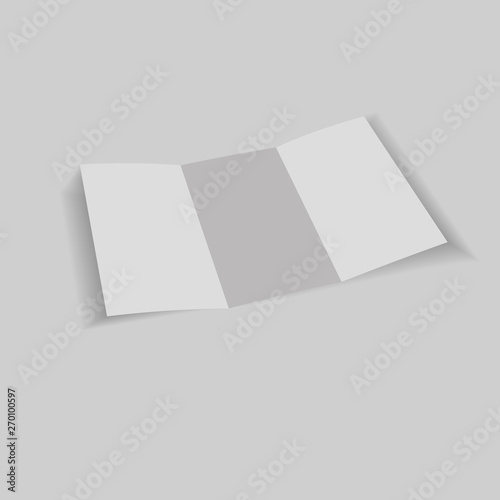 Blank triple folded brochure mockup. photo