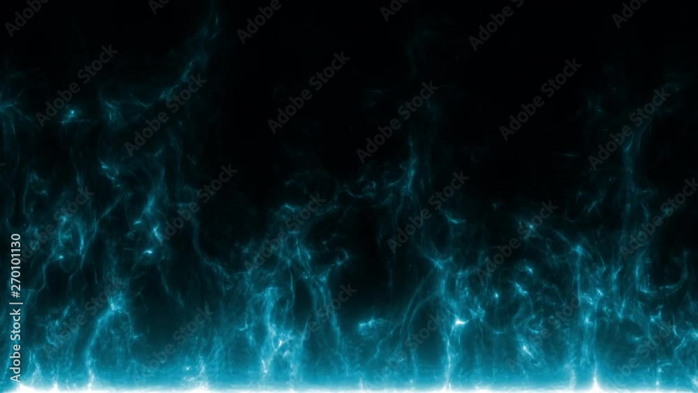 Flame burst of particles blue loop background