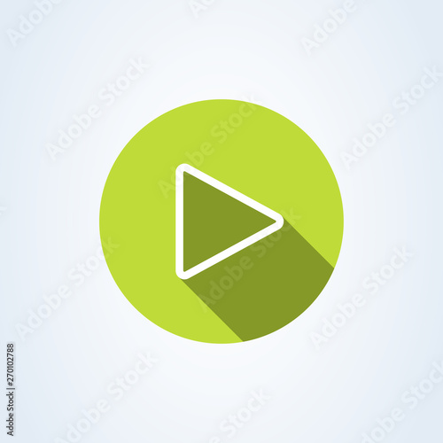 play button flat style. line art illustration icon isolated on white background.
