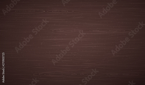 Dark brown wooden cutting, chopping board, table or floor surface. Wood texture. Vector illustration