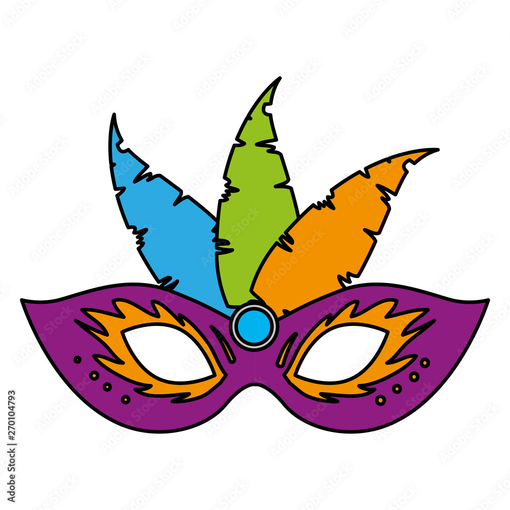 carnival mask with feathers vector illustration carnival mask with feathers vector illustration
