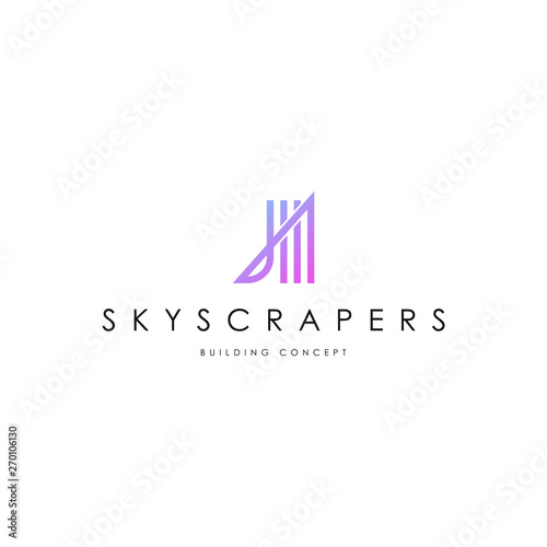 Skyscrapers logo template vector. Unique building logo concept