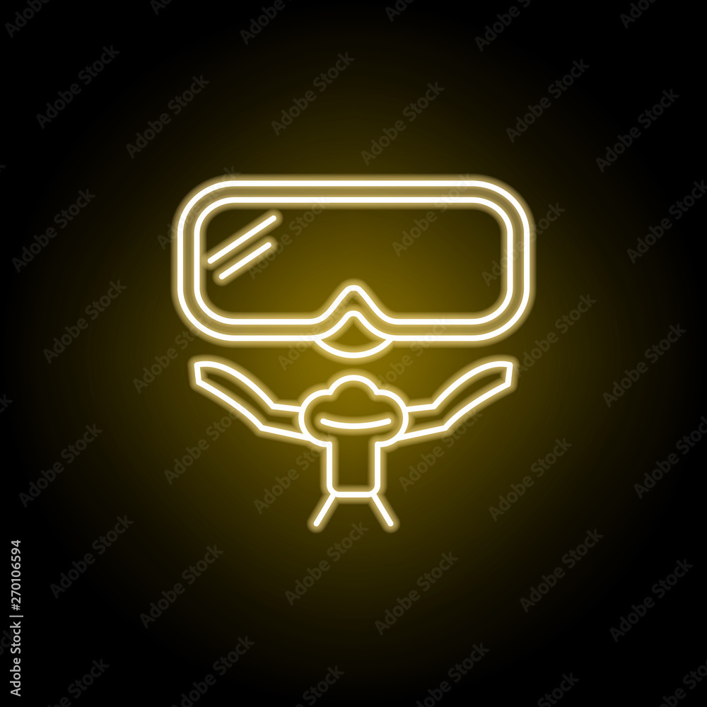 swimming mask icon in neon style. Signs and symbols can be used for web, logo, mobile app, UI, UX swimming mask icon in neon style. Signs and symbols can be used for web, logo, mobile app, UI, UX