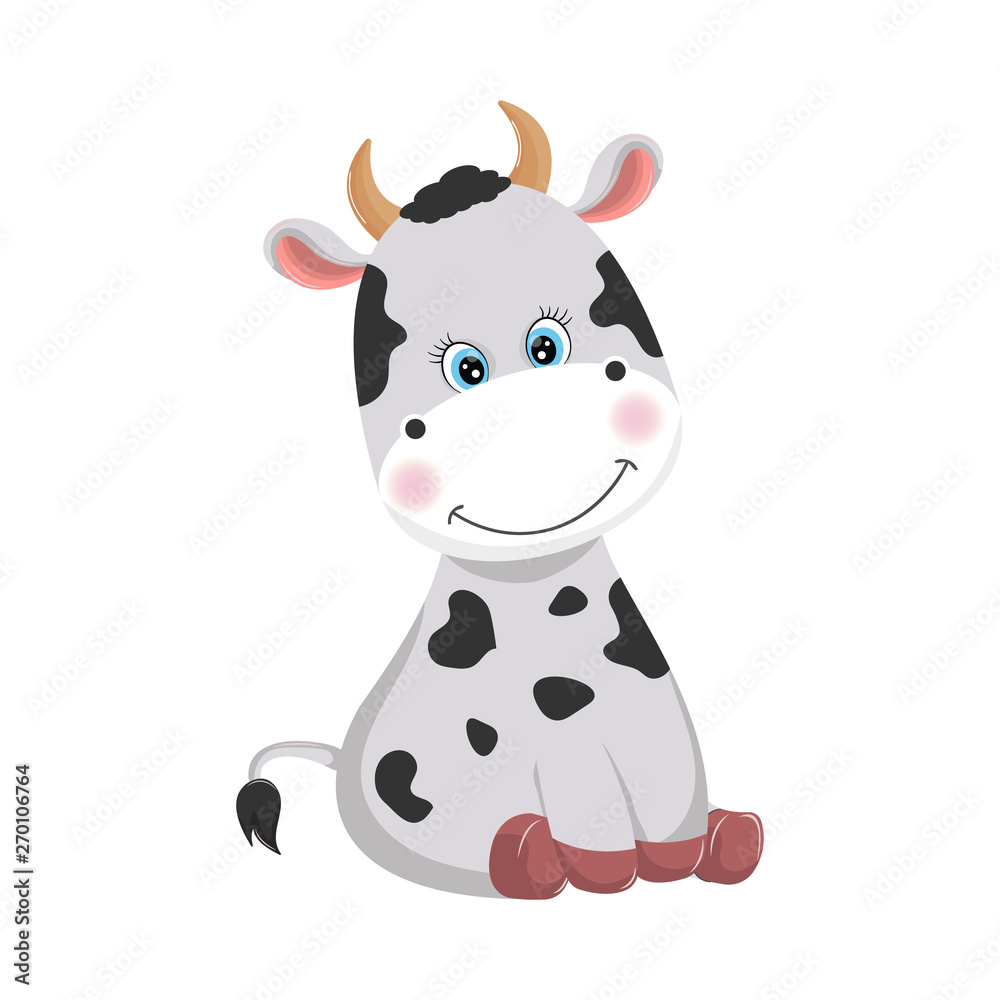 cute funny cow cartoon