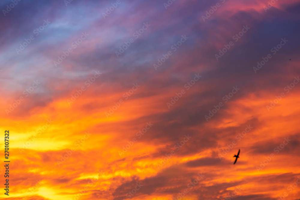 Obraz premium Beautiful sunset sky, colorful clouds.