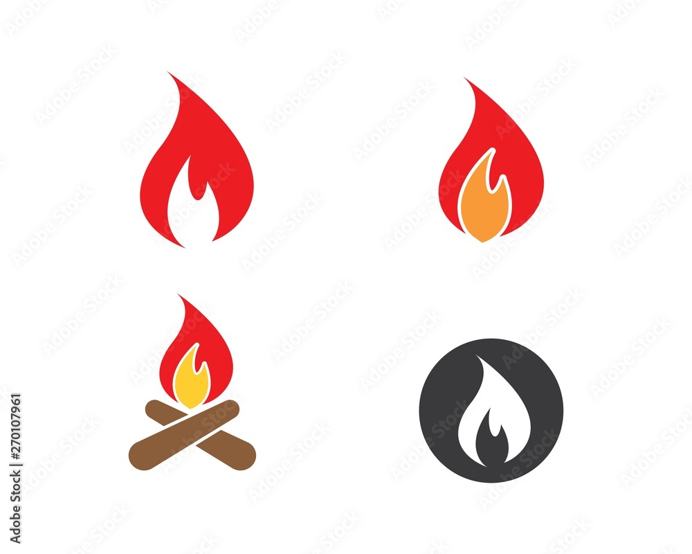 Fire flame Logo Template vector icon Oil, gas and energy Fire flame Logo Template vector icon Oil, gas and energy