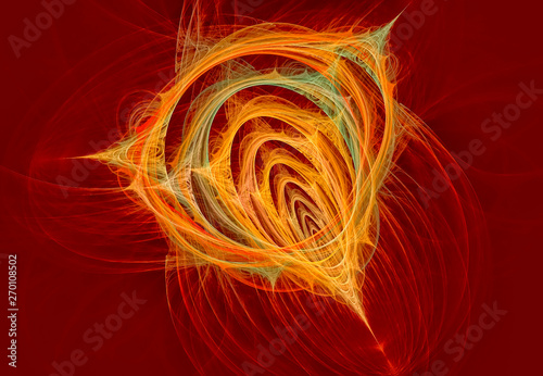 Computer generated abstract spiral fractal flame image .
