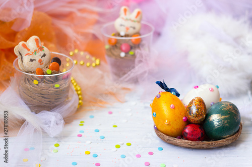 Colorful decorated Easter eggs © hiddencatch