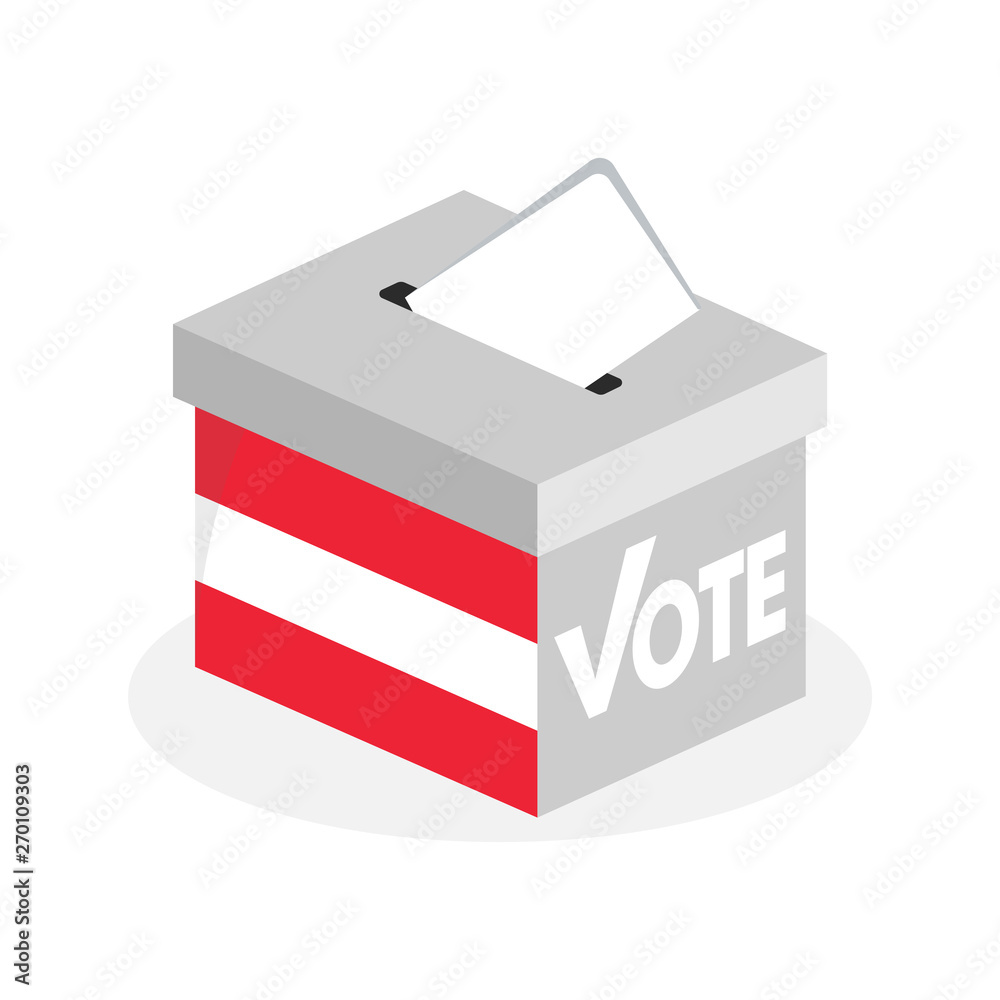Election ballot box with a combination of Austria country flags Election ballot box with a combination of Austria country flags