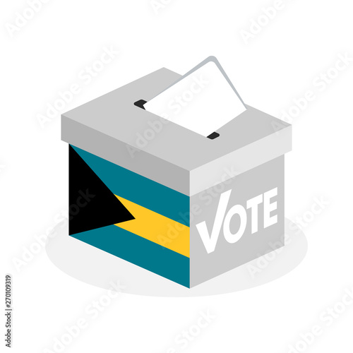 Election ballot box with a combination of Bahamas country flags